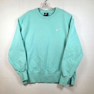 Nike Sportswear Men Large Classic Terry Fleece Crewneck Tropical Twist Light Dew